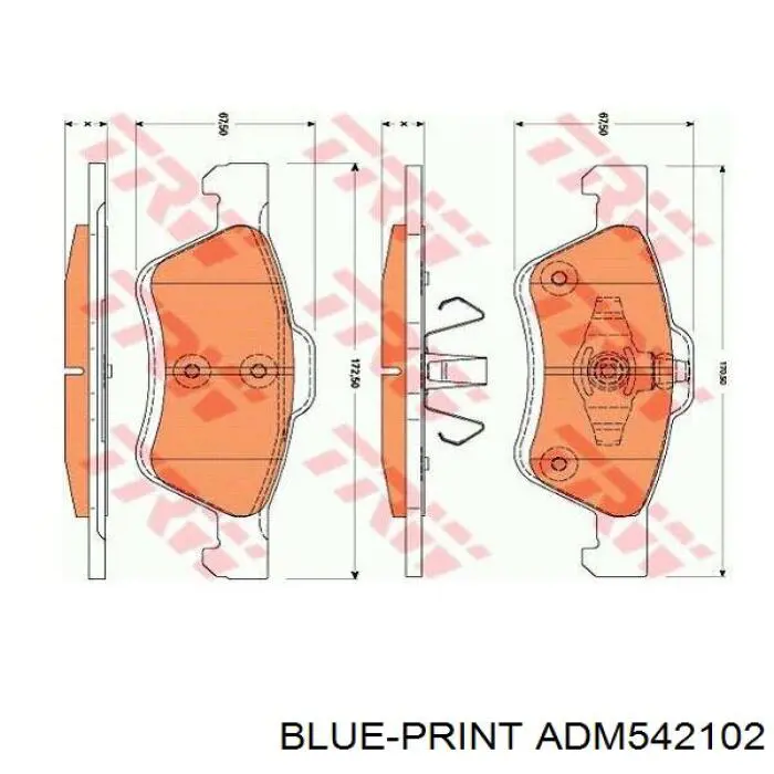 ADM542102 Blue Print колодки гальмівні передні, дискові