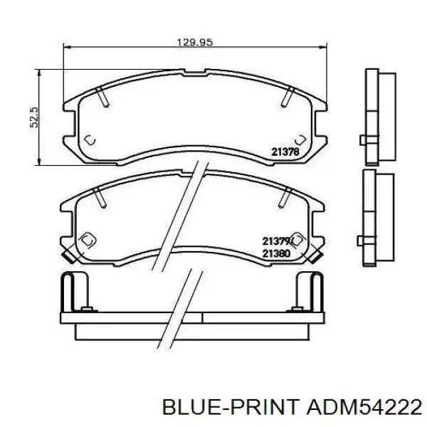 Гальмівні колодки Blue Print ADM54222 ціна, від 19.47 USD