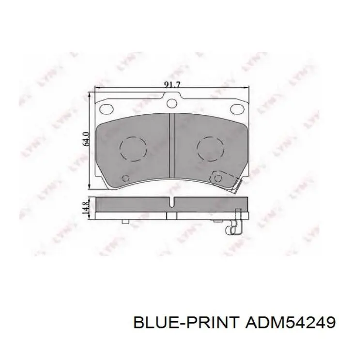 ADM54249 Blue Print колодки гальмівні передні, дискові