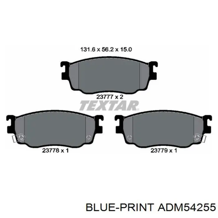 Колодки гальмівні передні, дискові ADM54255 Blue Print