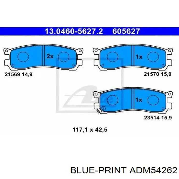 Колодки гальмові задні, дискові AY060MA004 Nissan