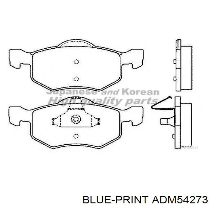 Колодки гальмівні передні, дискові ADM54273 Blue Print