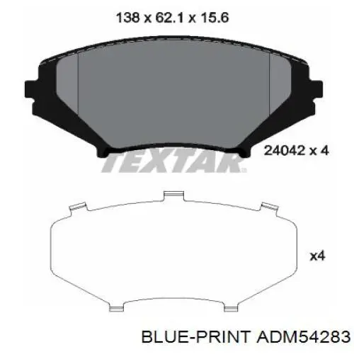 Гальмівні колодки Blue Print ADM54283 ціна, від 29.29 USD