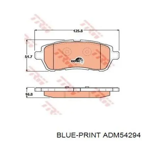 Тормозні колодки Blue Print ADM54294