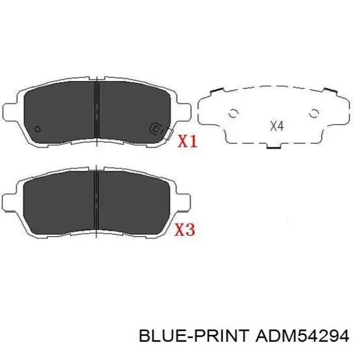 Купити ADM54294 Blue Print Колодки гальмівні передні, дискові
