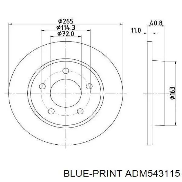 Задні дискові гальма Blue Print ADM543115 ціна, від 26.23 USD