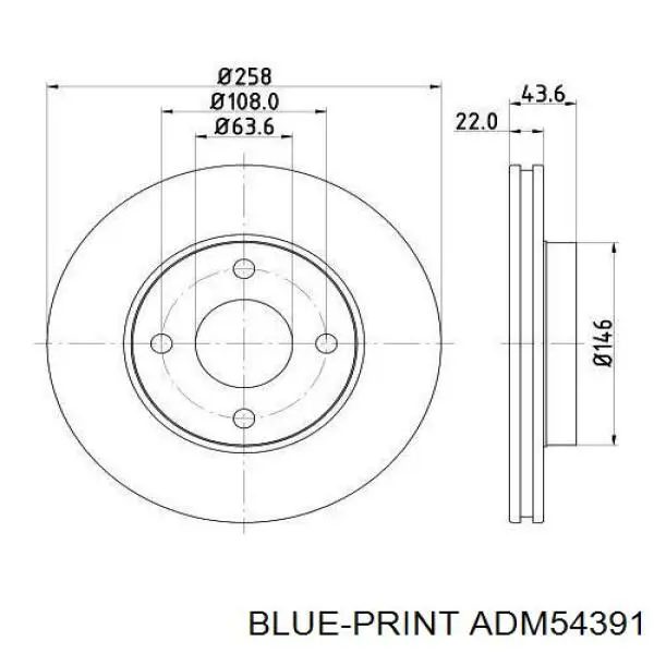 Гальмівні диски передні ADM54391 Blue Print