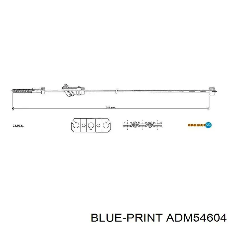 ADM54604 Blue Print трос ручного гальма передній