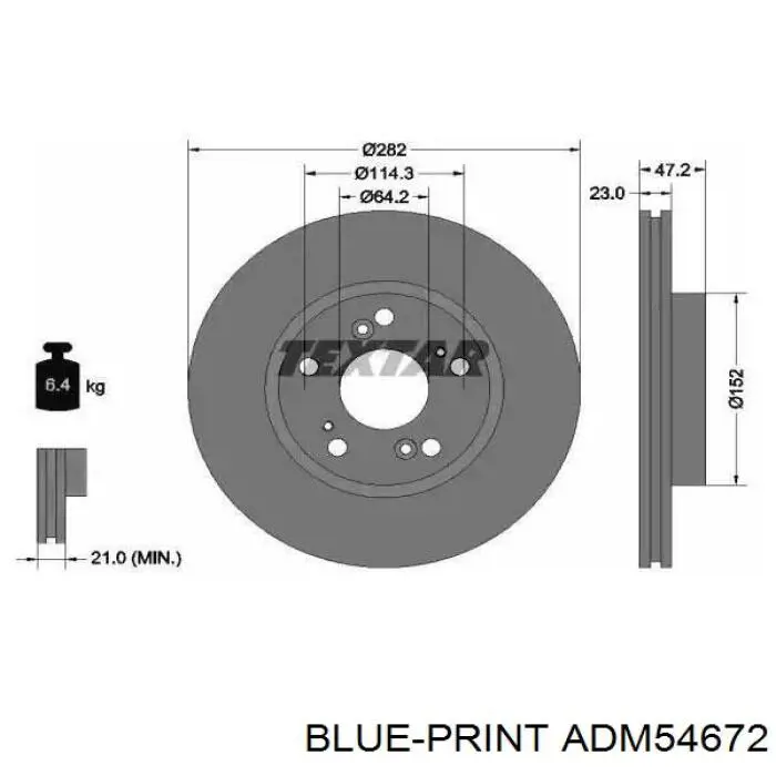 Трос стоянкового гальма задній правий Blue Print ADM54672 ціна, від 21.24 USD