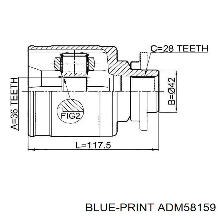 Пильник гранати внутрішній, передній півосі Blue Print ADM58159 ціна, від 7.46 USD