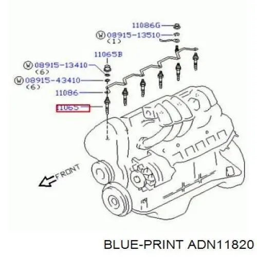 Купити ADN11820 Blue Print Свічка накалу