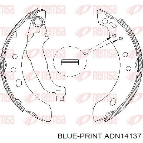 ADN14137 Blue Print Колодки гальмівні задні, барабанні