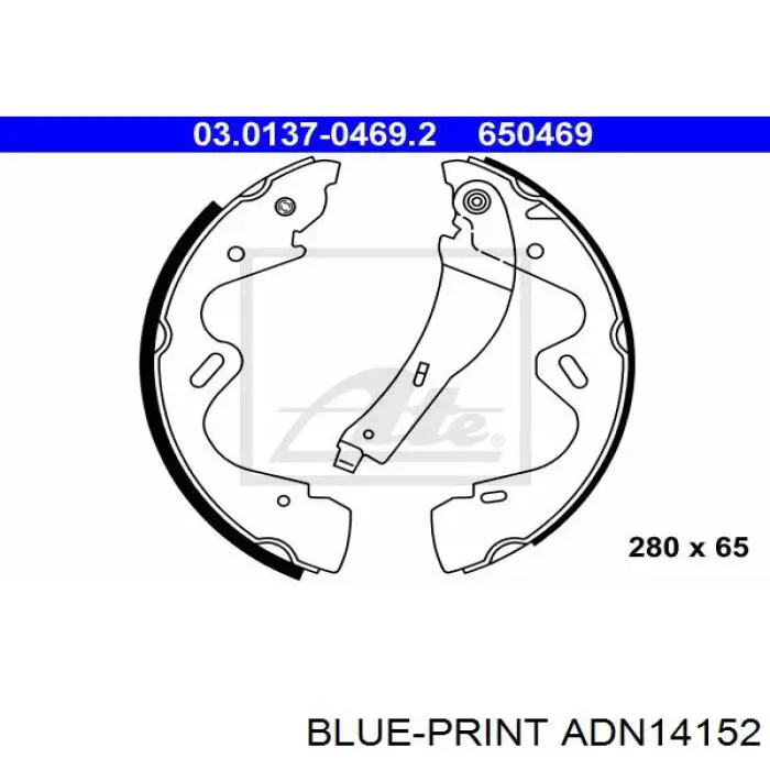 Купити ADN14152 Blue Print Колодки гальмові задні, барабанні
