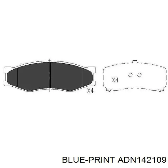Гальмівні колодки Blue Print ADN142109 ціна, від 16.41 USD