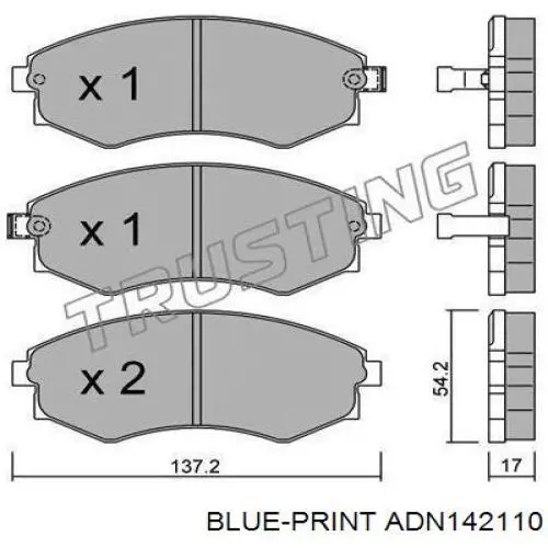 ADN142110 Blue Print колодки гальмівні передні, дискові