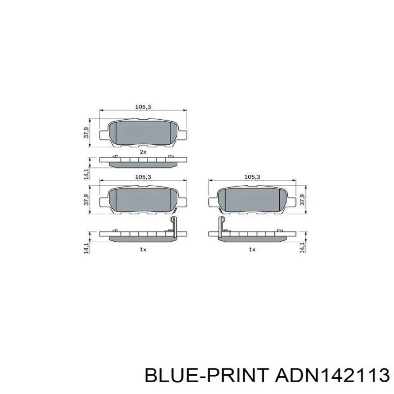 Задні гальмівні колодки Blue Print ADN142113 ціна, від 15.95 USD
