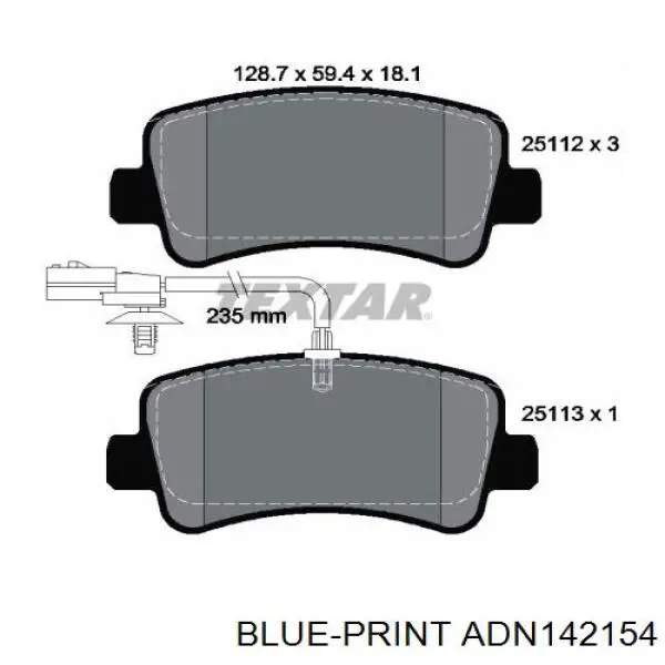 Купити ADN142154 Blue Print Задні колодки