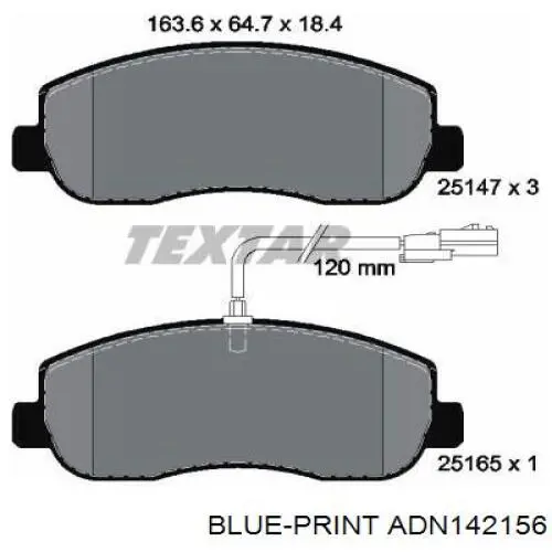 Гальмівні колодки Blue Print ADN142156 ціна, від 28.50 USD