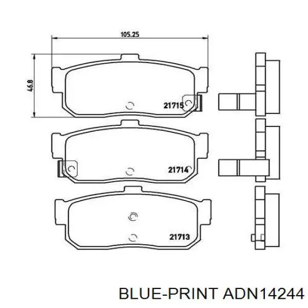 ADN14244 Blue Print колодки гальмові задні, дискові