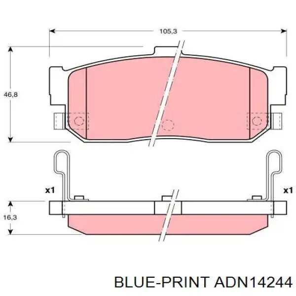 Купити ADN14244 Blue Print Задні колодки