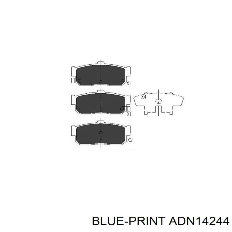 Задні гальмівні колодки ADN14244 Blue Print