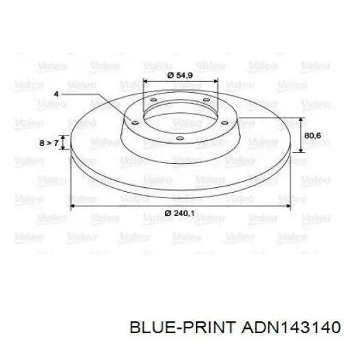 Купити ADN143140 Blue Print Диск заднього гальма