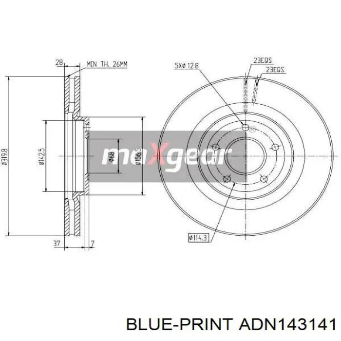 Диск переднього гальма Hi-q SD4239 ціна, від 54.74 USD