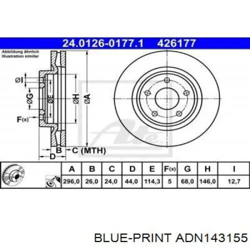 Диск гальмівний передній Japan Parts DI157C