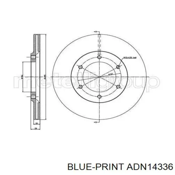 ADN14336 Blue Print диск гальмівний передній