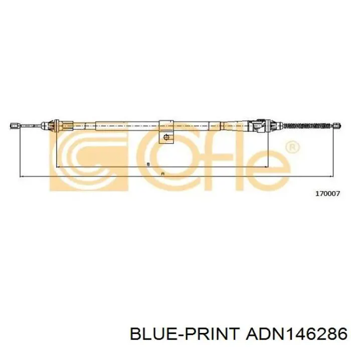 Трос стоянкового гальма задній правий Blue Print ADN146286 ціна, від 19.45 USD