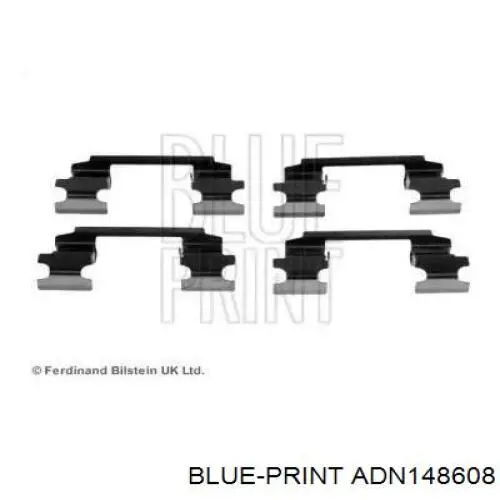 Купити ADN148608 Blue Print Комплект пружинок кріплення дискових колодок, передніх