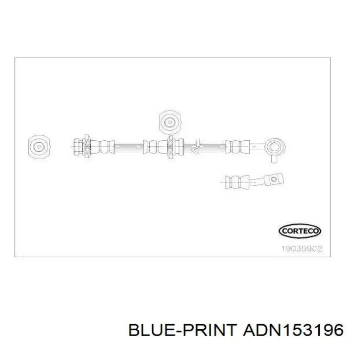 Шланг гальмівний передній, лівий Blue Print ADN153196 ціна, від 17.26 USD