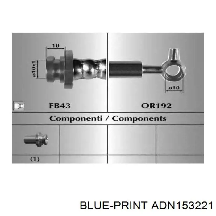 Шланг гальмівний передній, правий K&K FT0132 ціна, від 11.70 USD