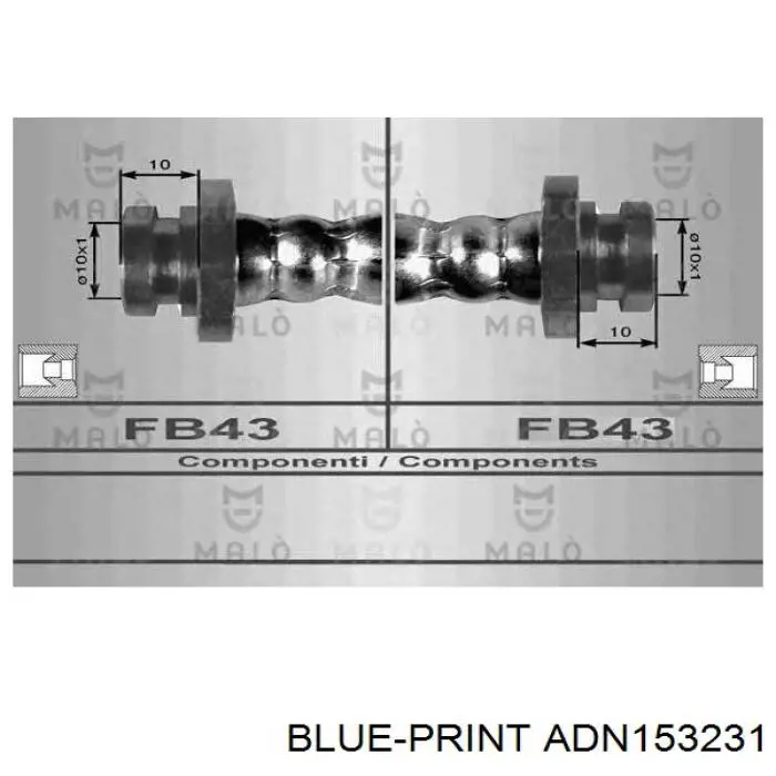 Шланг гальмівний задній Blue Print ADN153231 ціна, від 10.90 USD