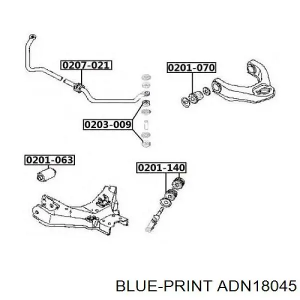 Купити ADN18045 Blue Print Втулка стійки переднього стабілізатора