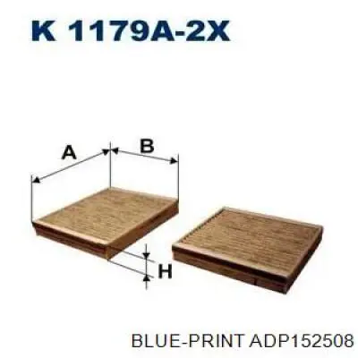 Купити ADP152508 Blue Print Фільтр салону вугільний