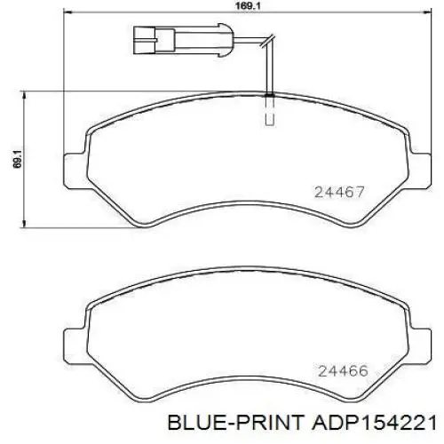 Колодки гальмівні передні, дискові ADP154221 Blue Print