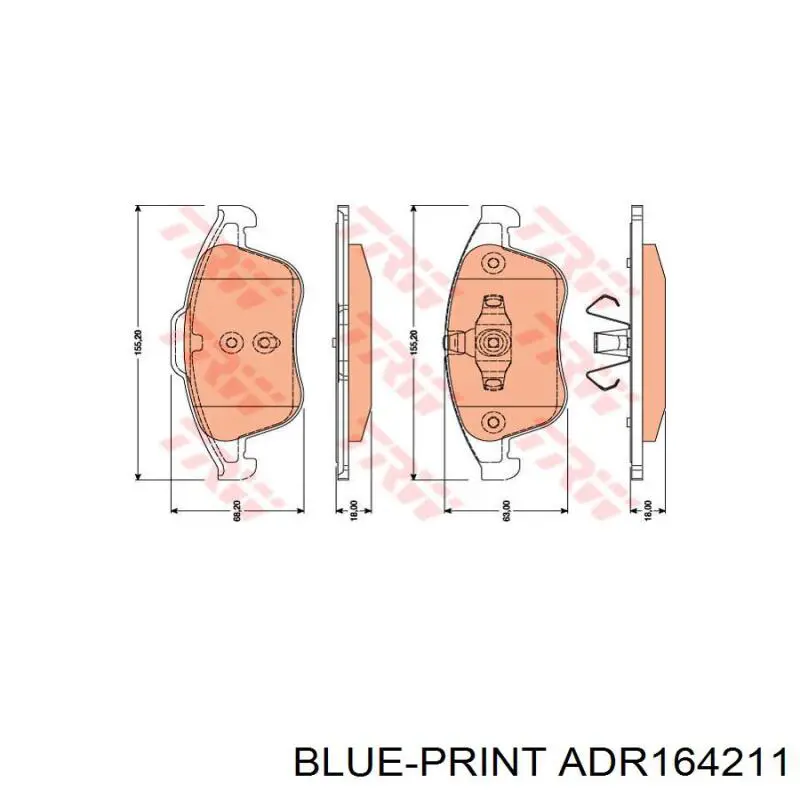 Гальмівні колодки Renault (RVI) 8660000764 ціна, від 34.25 USD