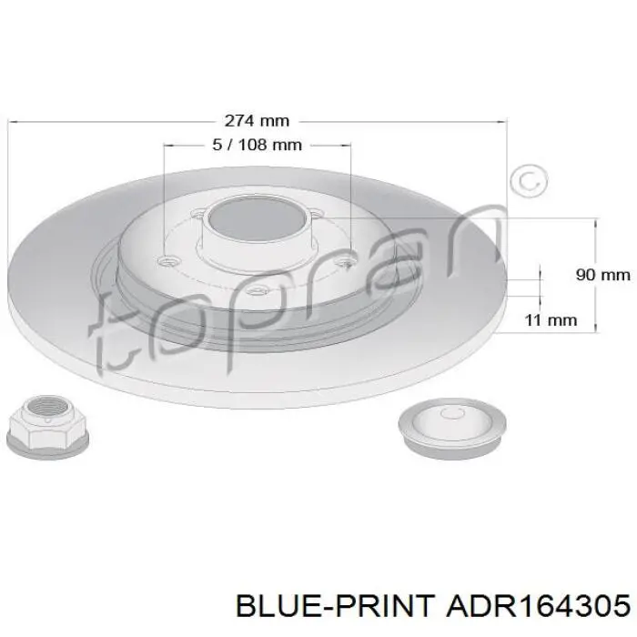 Купити ADR164305 Blue Print Диск заднього гальма