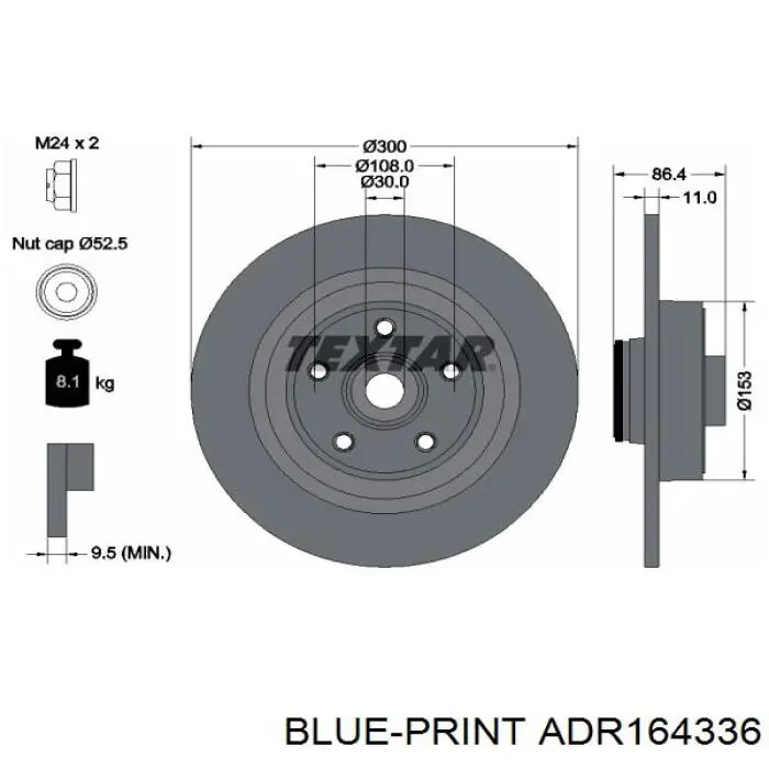 Гальмівні диски ADR164336 Blue Print