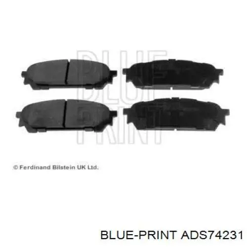 ADS74231 Blue Print Колодки гальмівні задні, дискові