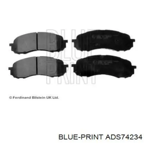 Колодки гальмівні передні, дискові ADS74234 Blue Print