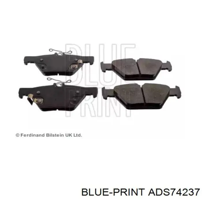 ADS74237 Blue Print Колодки гальмівні задні, дискові