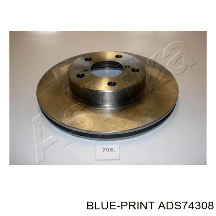 Диск гальмівний передній Blue Print ADS74308