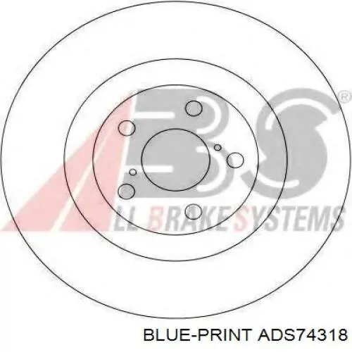 Диск гальмівний передній Blue Print ADS74318