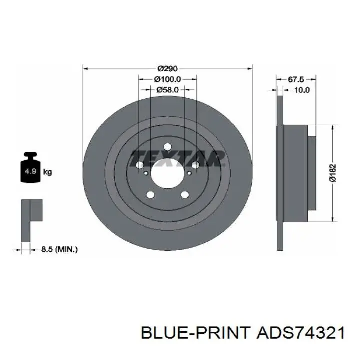 PRD5404 Protechnic диск гальмівний задній