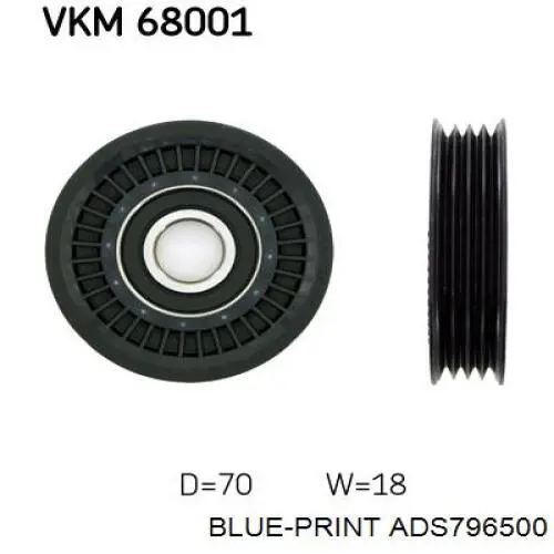 Ролик натягувача приводного ременя ADS796500 Blue Print