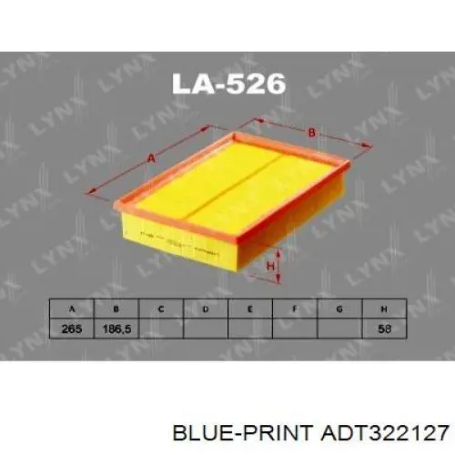 Елемент повітряного фільтра Blue Print ADT322127 ціна, від 21.67 USD