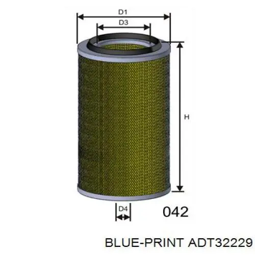 Купити ADT32229 Blue Print Автомобільний фільтр повітря