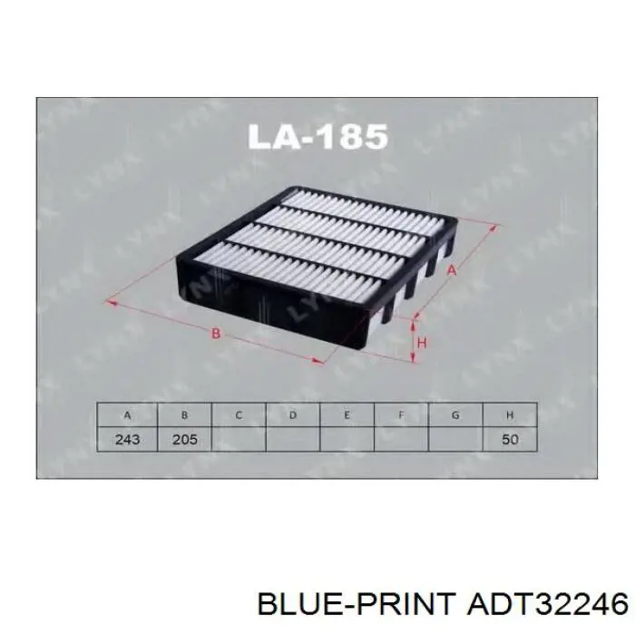 Фільтр повітряний ADT32246 Blue Print